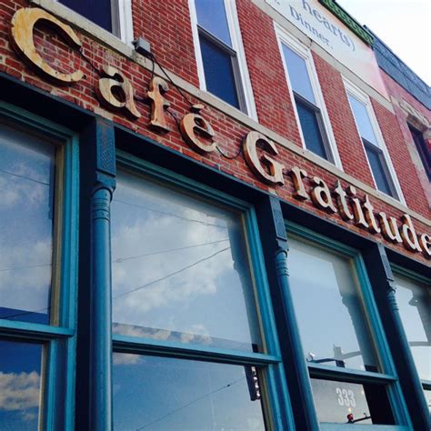 Cafe gratitude - Specialties: Vegan, 100% Organic Cuisine made and served with Love Established in 2012. Cafe Gratitude was originally founded and created by Matthew and Terces Engelhart in the Bay Area. The Kansas City cafe is a sister location of the California cafes. The reason it's in KC is because owner, Natalie George, fell in love with Cafe Gratitude in 2007 while on a business trip in San Francisco ... 